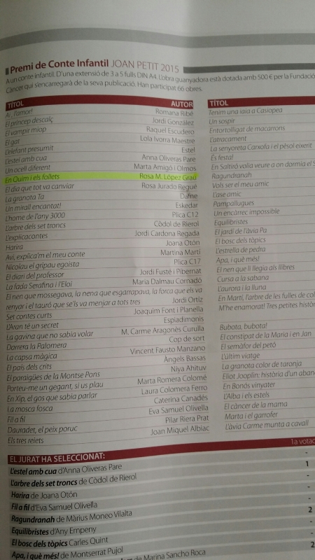Notícies relacionades amb Rosa López, Rosa López va participar el passat 8 de març amb un conte propi al  concurs de conte infantil Joan Petit. #PasionConTinta, #Comunicacio #Marketing #Literatura Premis literaris, tallerista . Revista RecVull