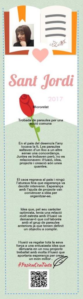 book mark, punt de llibre Sant Jordi 2017 #PasionConTinta