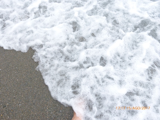 Fotografia de les ones del mar arribant a la sorra