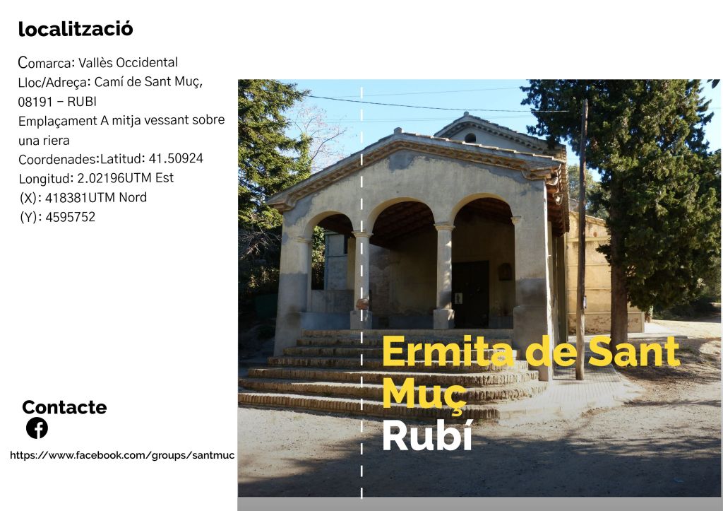 Fotografia #PasionConTinta Rosa López #Comunicacio #Marketing #Literatura
Folletó Ermita de Sant Muç pàgina 1 creaciió Rosa López 2023