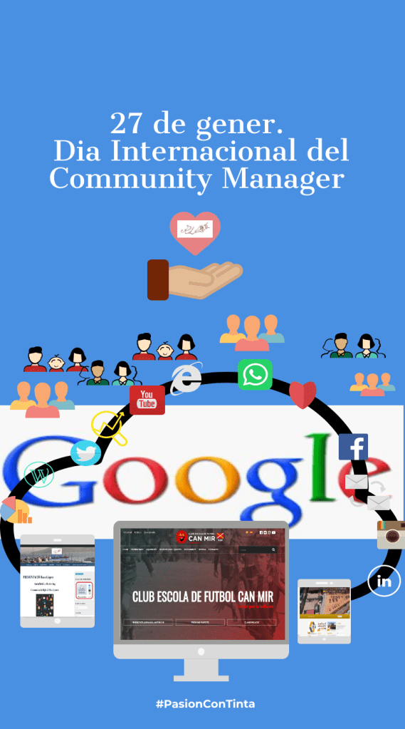 Cartell 27 de gener 2020. Dia Internacional del Community Manager #PasionConTinta