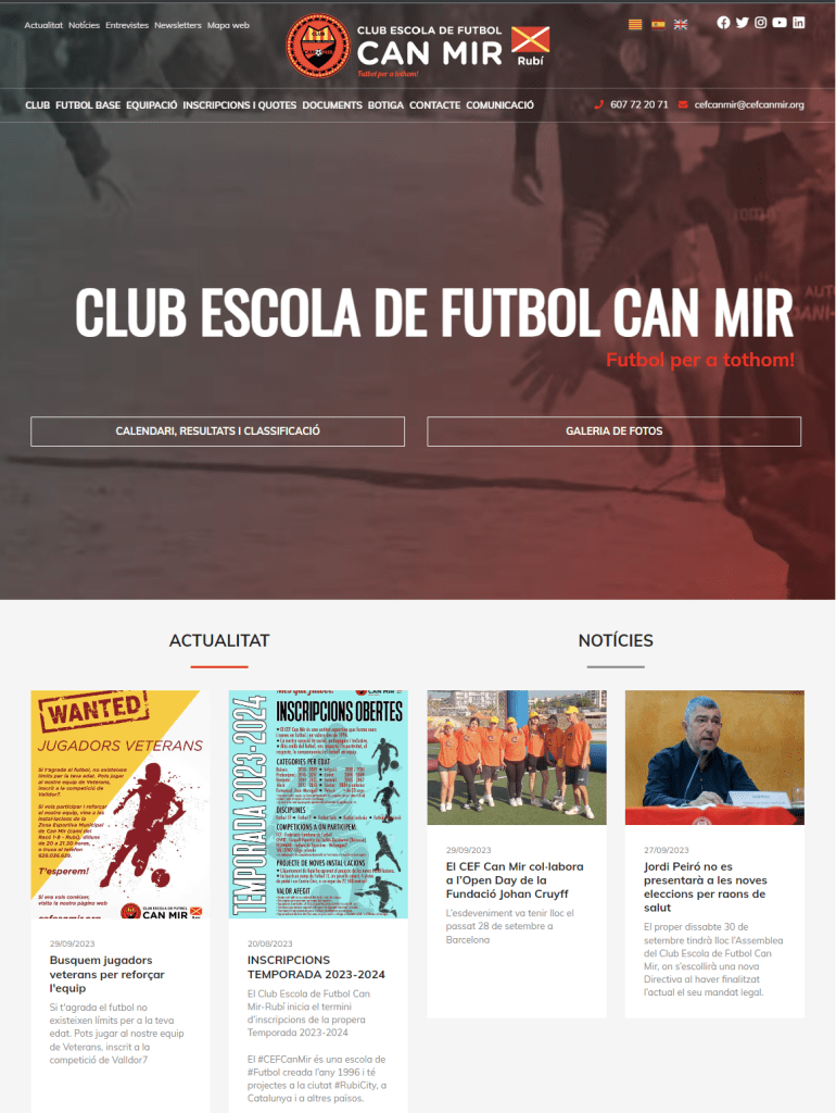 Rosa López, col·laboració voluntària junt amb Jordi Peiró com a responsable de comunicació del Club Escola de Futbol Can Mir durant el període 2028-2023