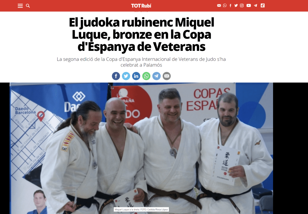 El TOT Rubí recull la NOTÍCIA #JUDO #RubiEsport #RubiCity
El judoka rubinenc Miquel Luque, bronze en la Copa d'Espanya de Veterans 


#PasionConTinta #Comunicacio #Marketing