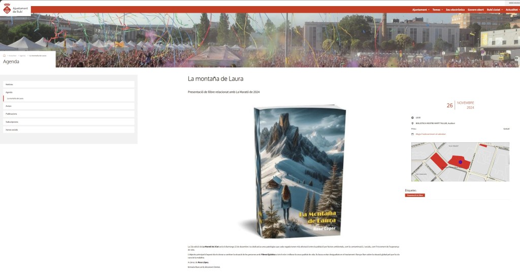 Rosa López presenta el darrer conte solidari sobre la Fibrosi Quística a la Biblioteca de Rubí el proper 26 de novembre de 2024. Vine, t'esperem!! Agenda AjRubí #PasionConTinta #Comunicacio #Marketing #Literatura