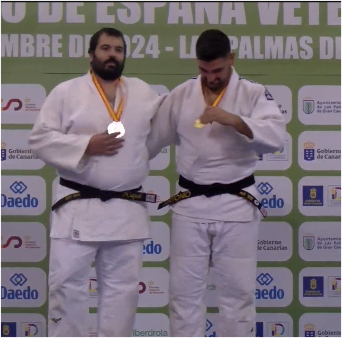 Miquel Luque campeonato de España Judo Veteranos 2024 Plata Entrega medalla