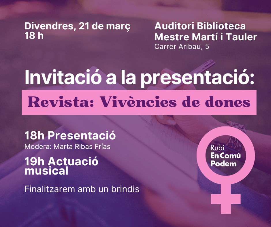 Cartell invitació a la presentació : Revista: Vivències de dones ECP #PasionConTinta 2025