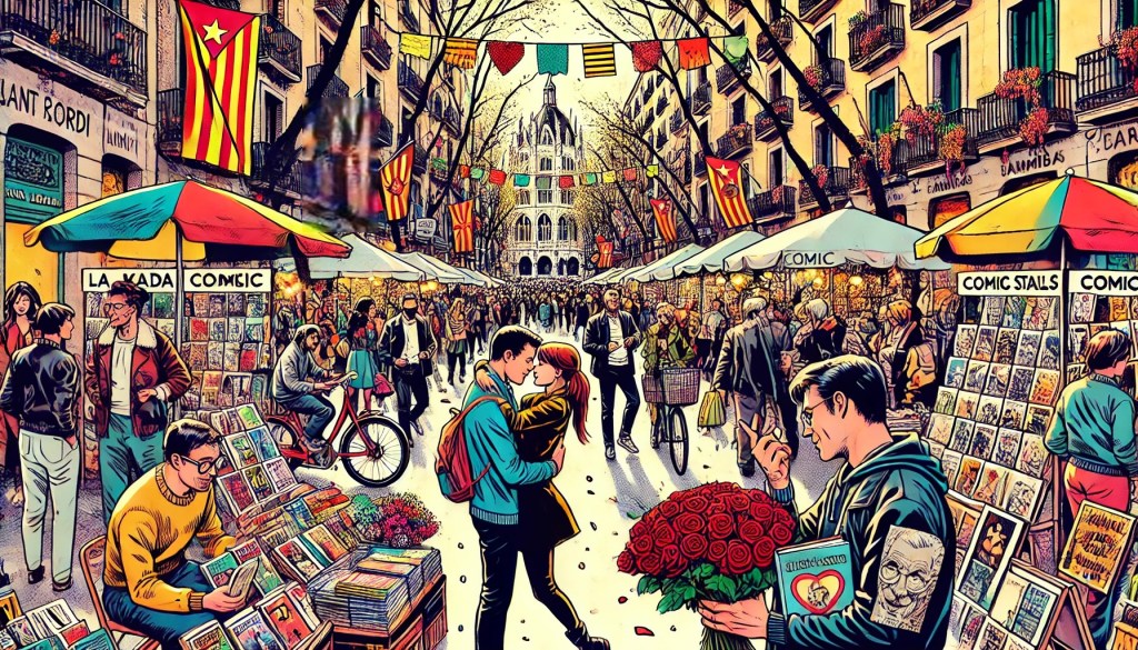 Imatge comic Diada de Sant Jordi Rosa López #PasionConTinta