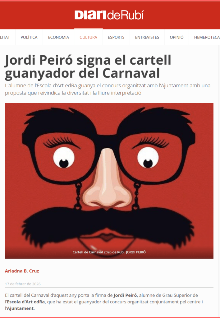 Diari de Rubí entrevista a Jordi Peiró guanyador del Cartell de Carnaval 2026 